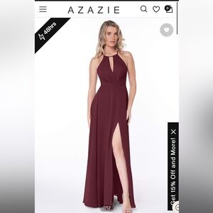 Maroon (cabernet) Azazie Bridesmaid Maxi Dress